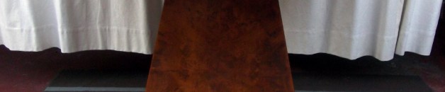 Pierre Cardin Burl Wood Brass Pedestal Table