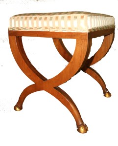 Baker Furniture Gilded Hooves Upholstered Stool Bench